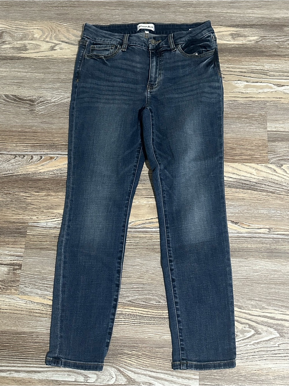 Classic Mid-Rise Straight Leg Jeans in Dark Blue